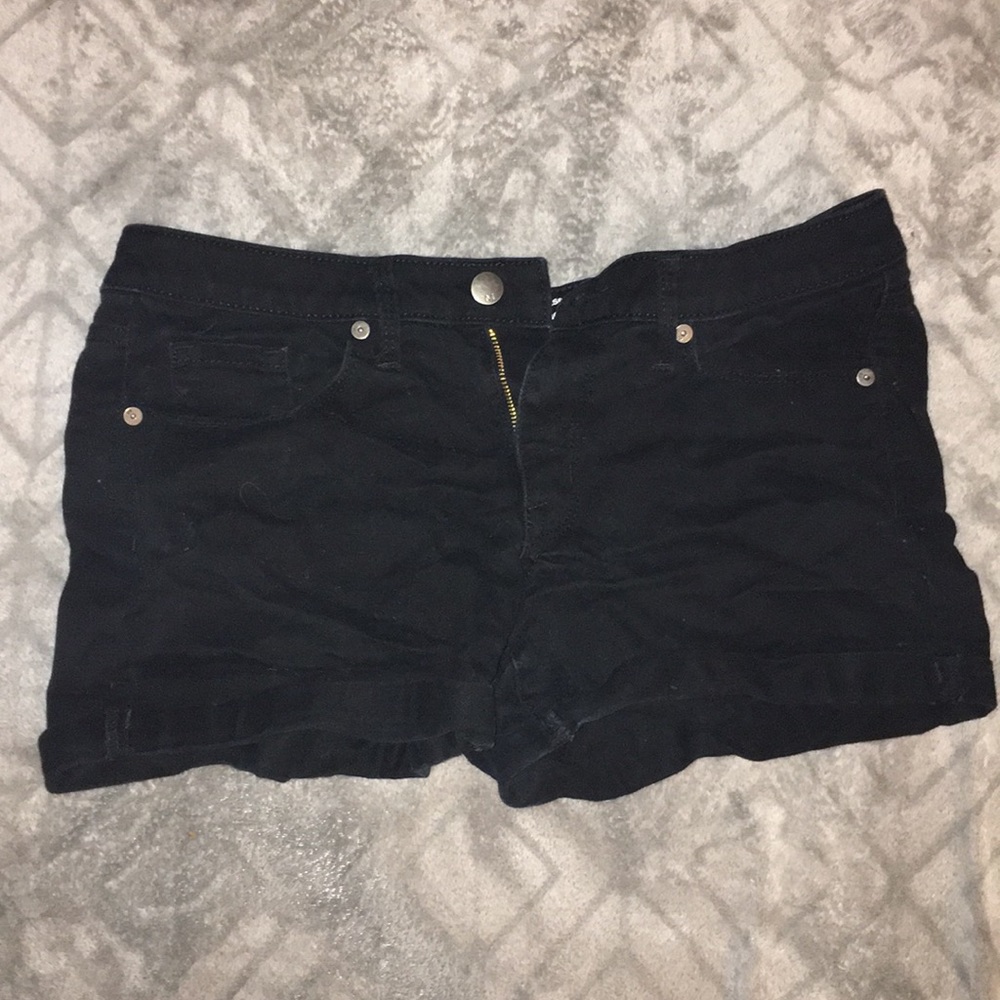 Black jean shorts